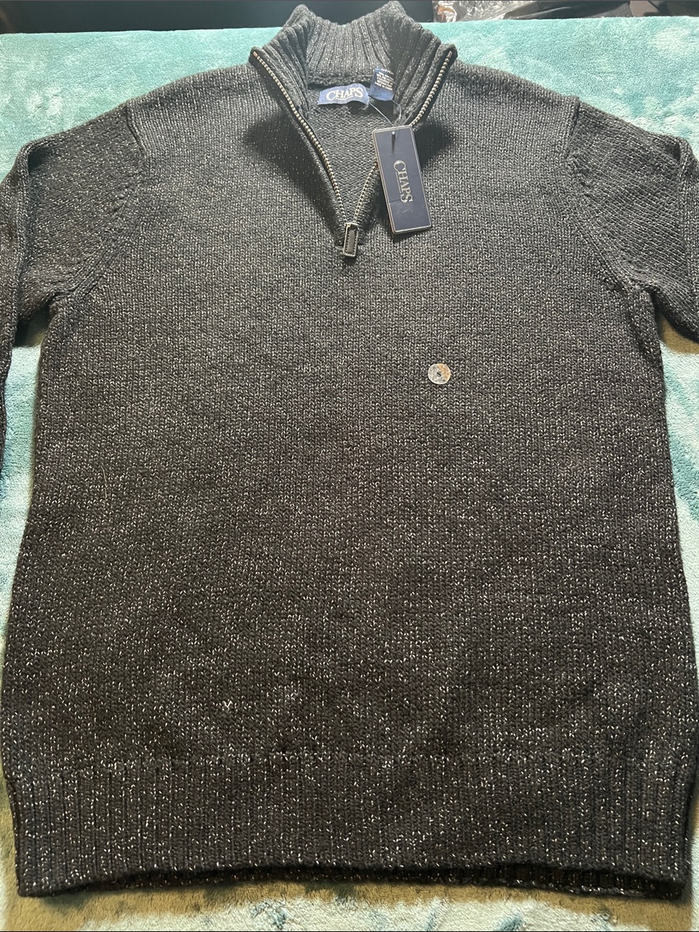 Chaps Men’s Black Zip-Neck Knit Sweater , NWT , 10/10 condition